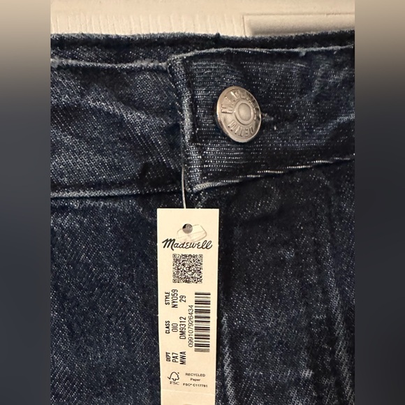 NWT! Madewell The Curvy Pieced Barrel-Leg Jean in McKinney Wash orig $148 - Picture 8 of 9